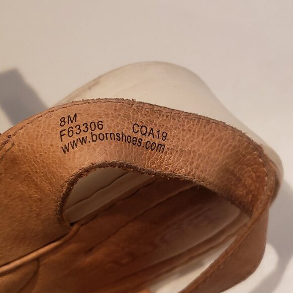 Born Tan Leather Cushioned Sandals with Velcro Strap - Picture 7 of 16